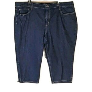 Womens Plus Size 28W St John's Bay Denim Blue Jean Capri's Bermuda Style